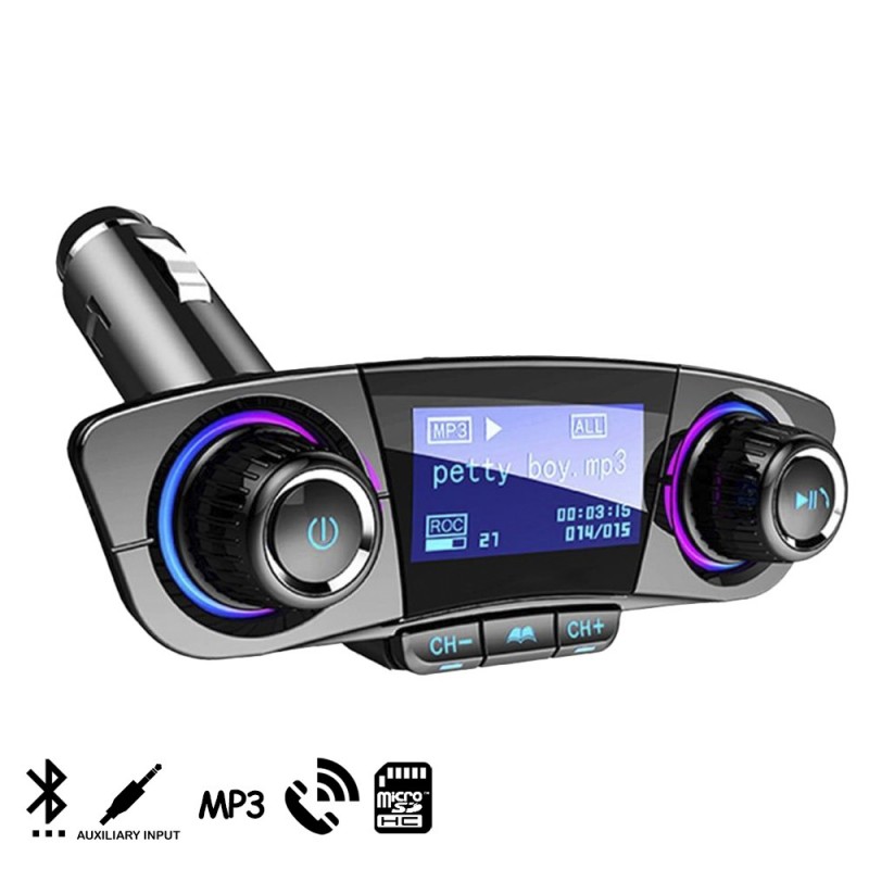 Manos libres Bluetooth BT06 para coche transmisor FM y pantalla de 1 3 pulgadas