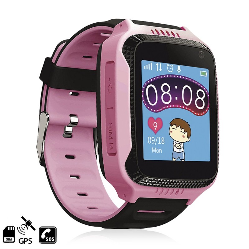 Smartwatch Para Niño y Niña Con GPS y Chip Rosa - CiberModa