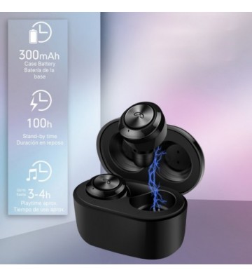 TWS Bluetooth Air Twins A6 earphones with 300mah charging base