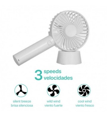 QearFun Handheld Lanyard Fan Portable, Mini Hand Held Fan with USB  Rechargeable Battery, 3 Speed Strong Personal Table Fan, 8-12 Hours Small  Makeup