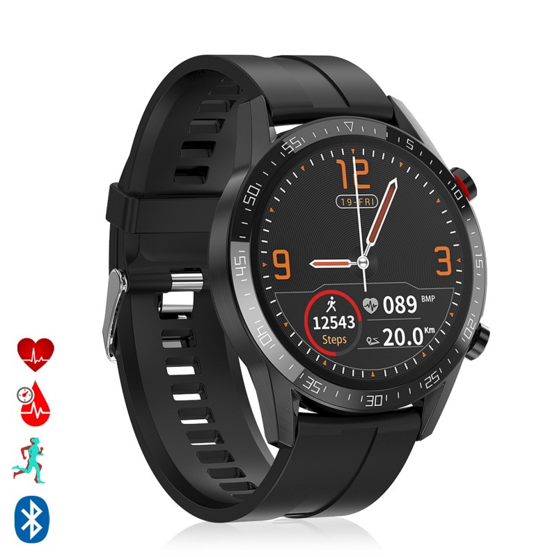 incompleet Chaise longue Sturen L13 smartwatch siliconen armband met multisportmodus, hartslagmeter,  bloeddruk en O2