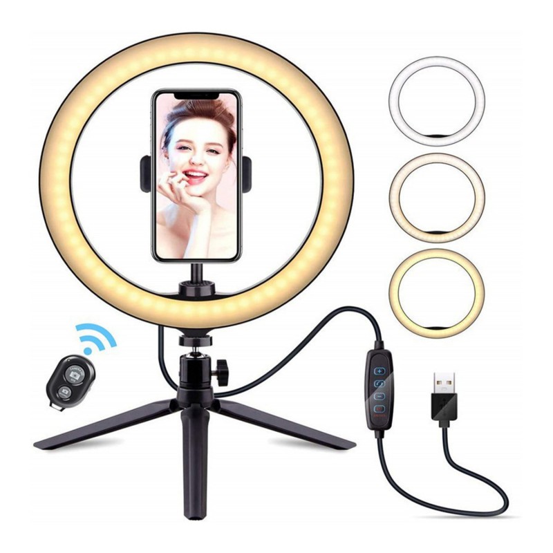 LED Studio-Ring-Licht Foto Video Dimmbare Lampen-Licht-Stativ Selfie Kamera 