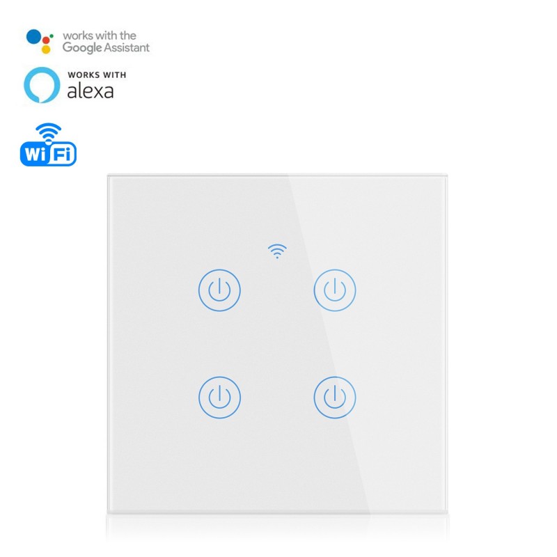 Interruttore Smart Wifi con 4 pulsanti compatibile con  Alexa e  Google Home