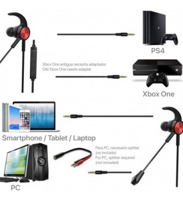 Xg 122 In Ear Headset In Ear Gaming Headphones With Removable Microphone Xbox Ps4 Pc Mobile Tablet
