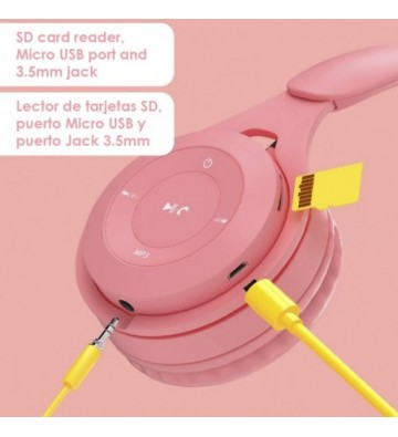 Cascos Bluetooth Llamadas y Música, Radio FM y Lector Micro-SD